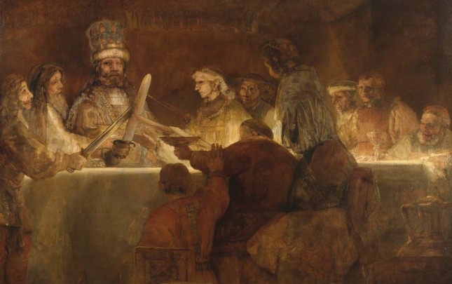 The Conspiracy of the Batavians by Rembrandt. Nationalmuseum Stockholm